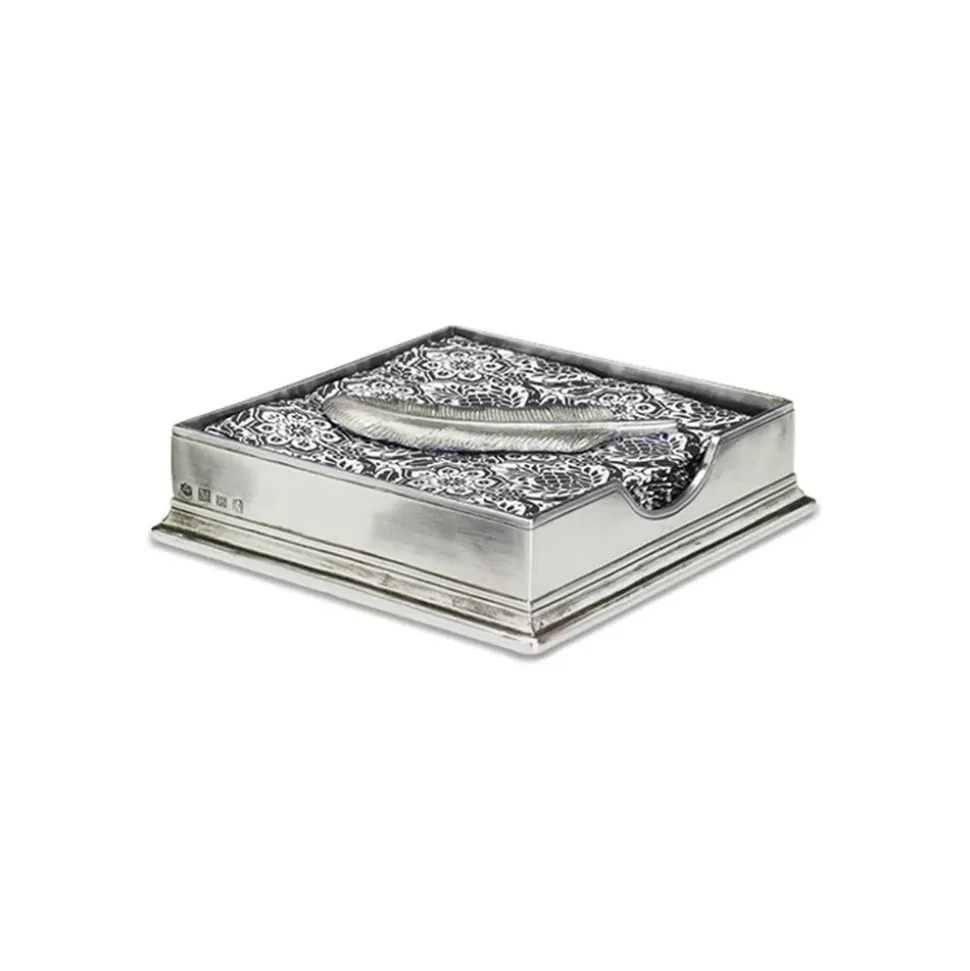 Cocktail Napkin Box with Feather Weight