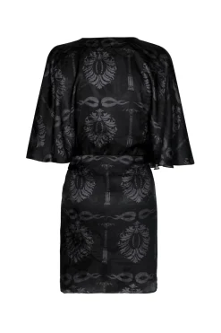 Coco Silk Jacquard Mini Dress in Black