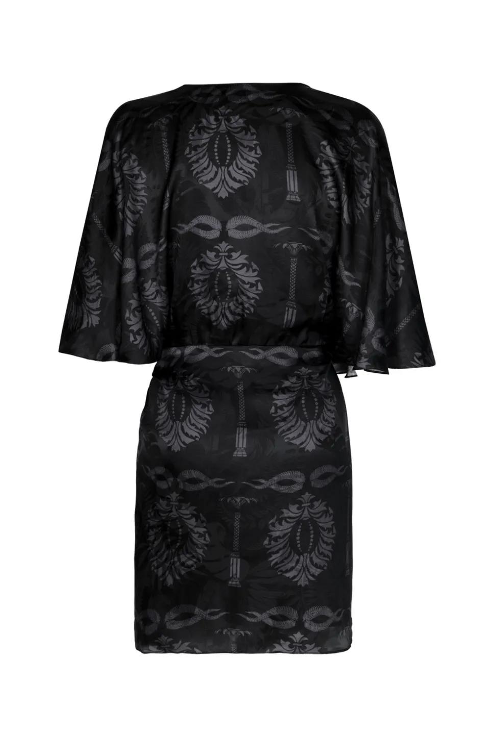Coco Silk Jacquard Mini Dress in Black