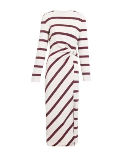 Cody Dress in Cream & Raisin Wide Stripe