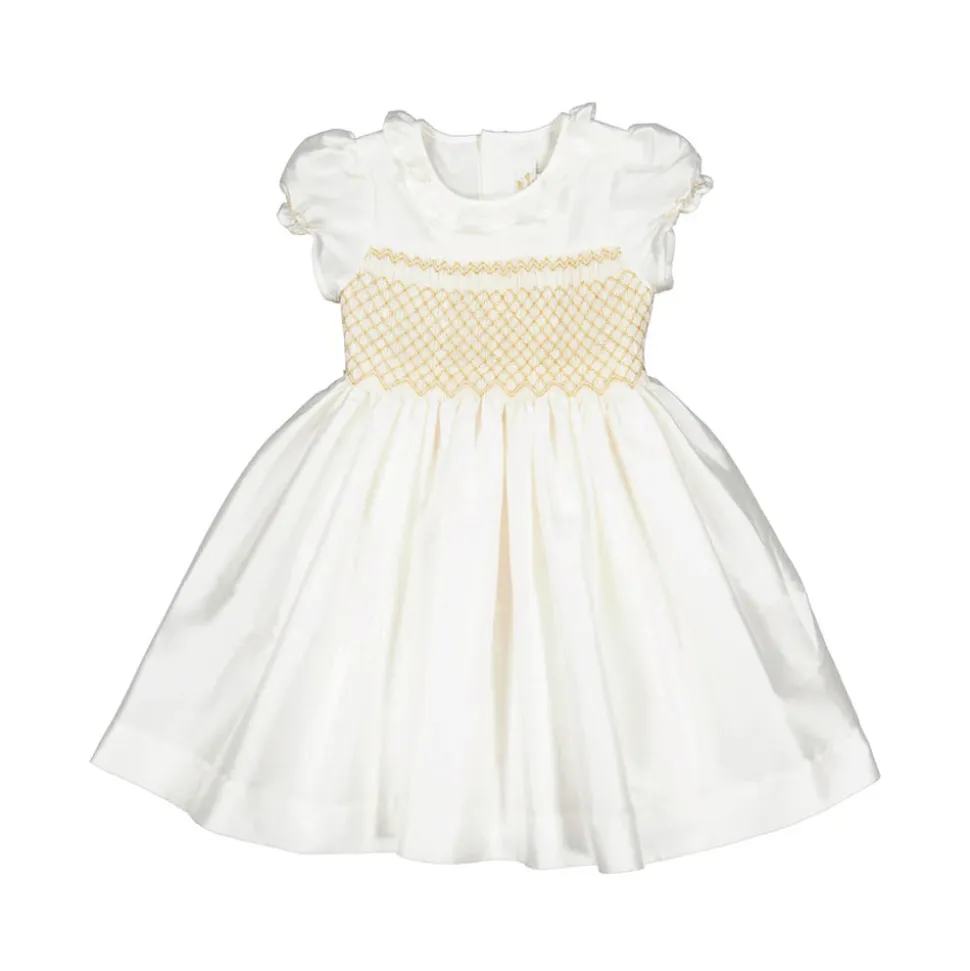 Colombe Gold Silk Ceremony Girl Dress