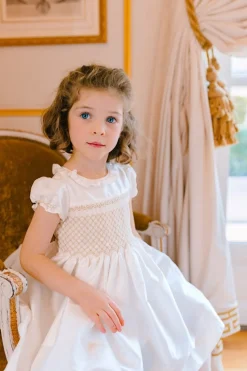 Colombe Gold Silk Ceremony Girl Dress