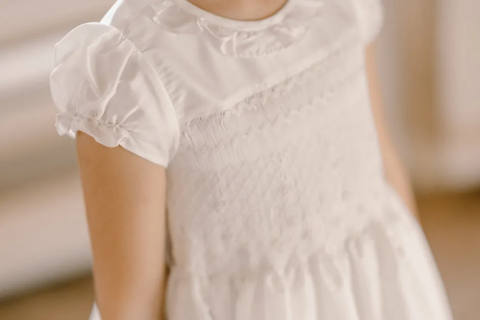 Colombe White Silk Ceremony Girl Dress