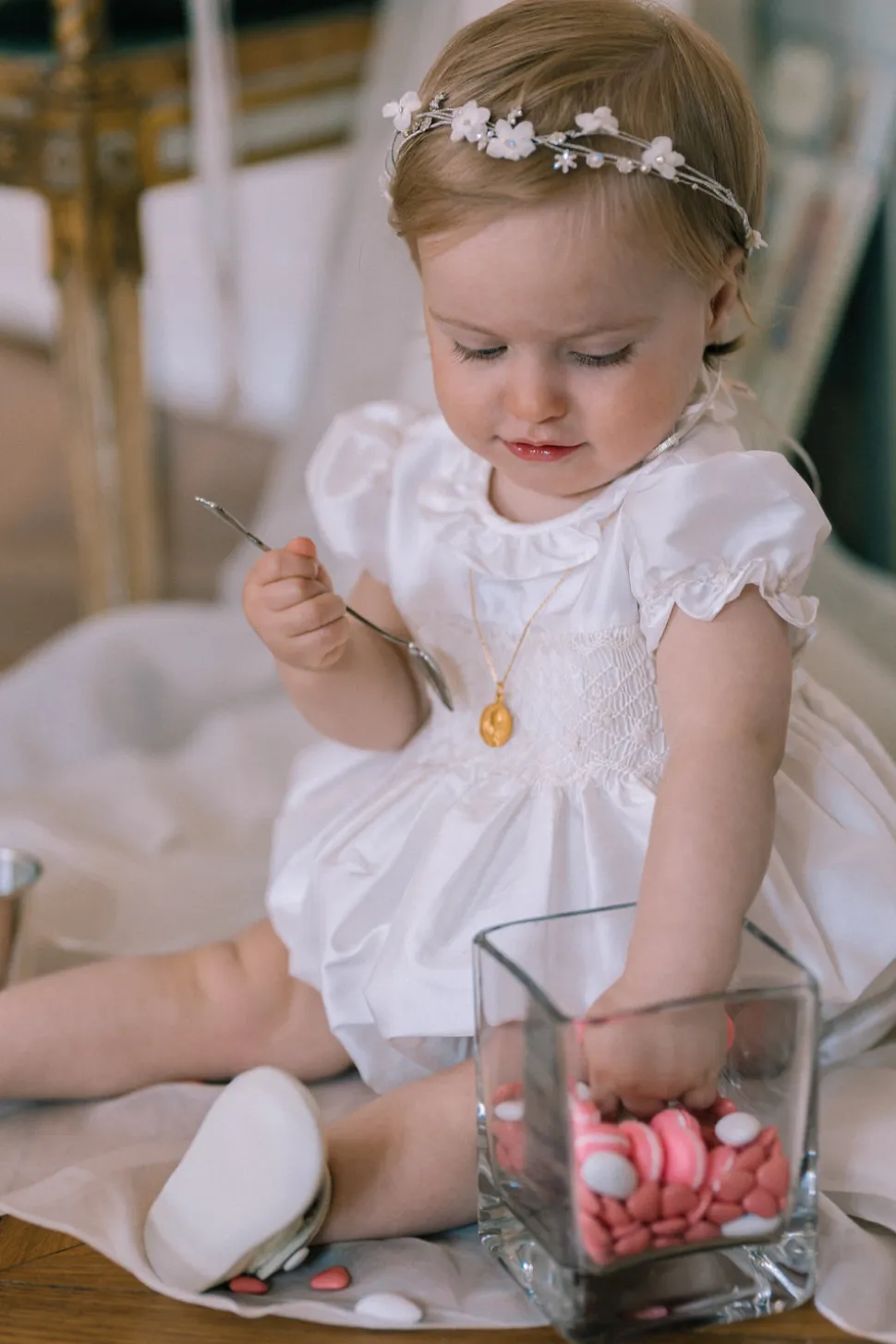 Colombe White Silk Ceremony Baby Bubble