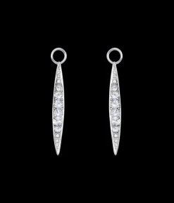 Comet Trail Huggie Charms in Silver