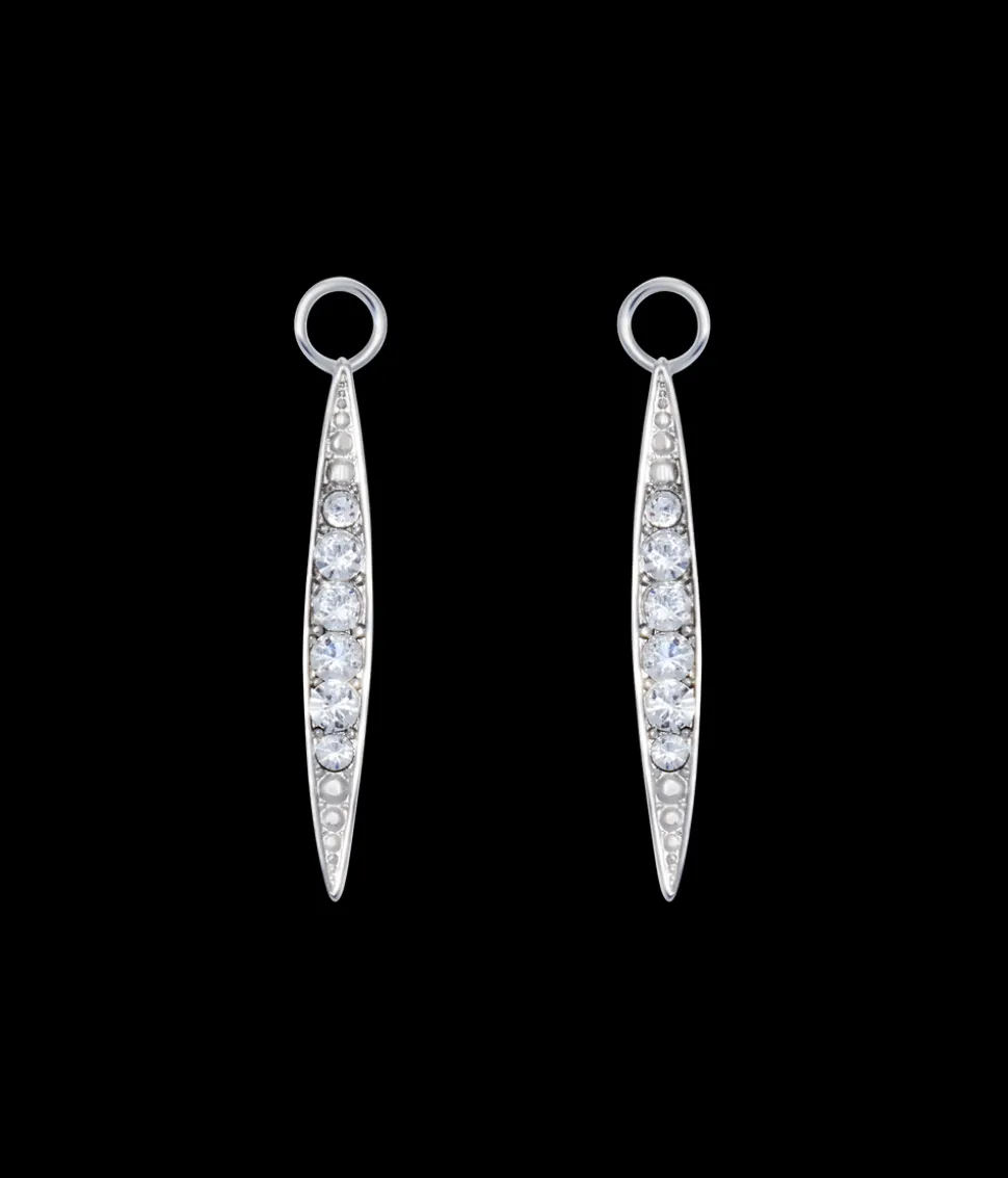 Comet Trail Huggie Charms in Silver