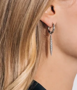 Comet Trail Huggie Charms in Silver