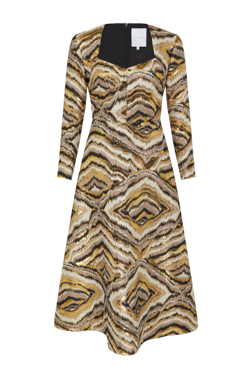 Constance Metallic Jacquard Midi Dress