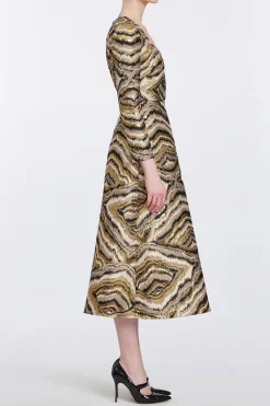 Constance Metallic Jacquard Midi Dress