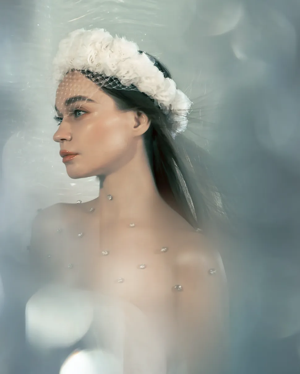 Constance Tiara With Flowers And Veil