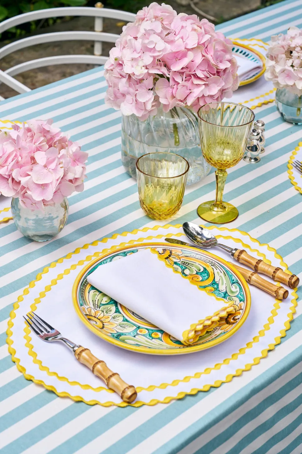 Cora Placemat And Napkin Set In Yellow