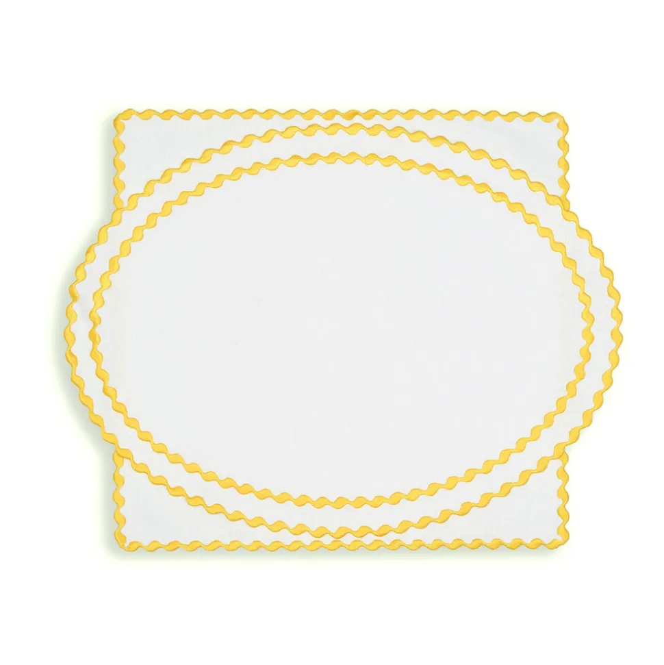 Cora Placemat And Napkin Set In Yellow