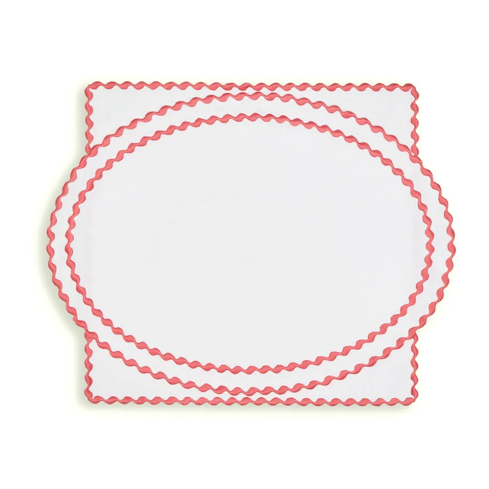 Cora Placemat And Napkin Set In Petal Pink