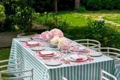 Cora Placemat And Napkin Set In Petal Pink