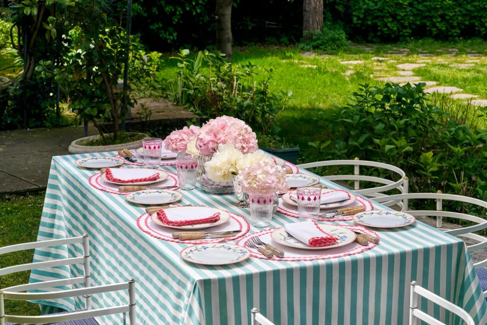 Cora Placemat And Napkin Set In Petal Pink
