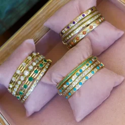 Coral and Diamond Bangle