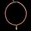 Coral Beaded Fish Necklace
