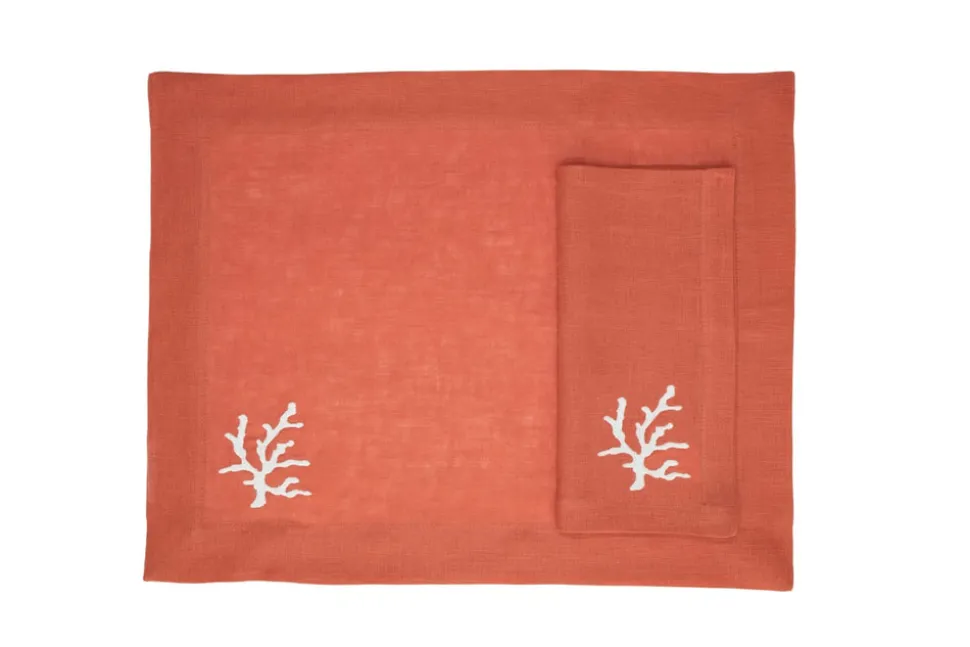 Coral Collection Napkin and Placemat in Tarcin, Set of 2