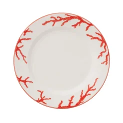 Coral Dessert Plates in Red, Set of 6