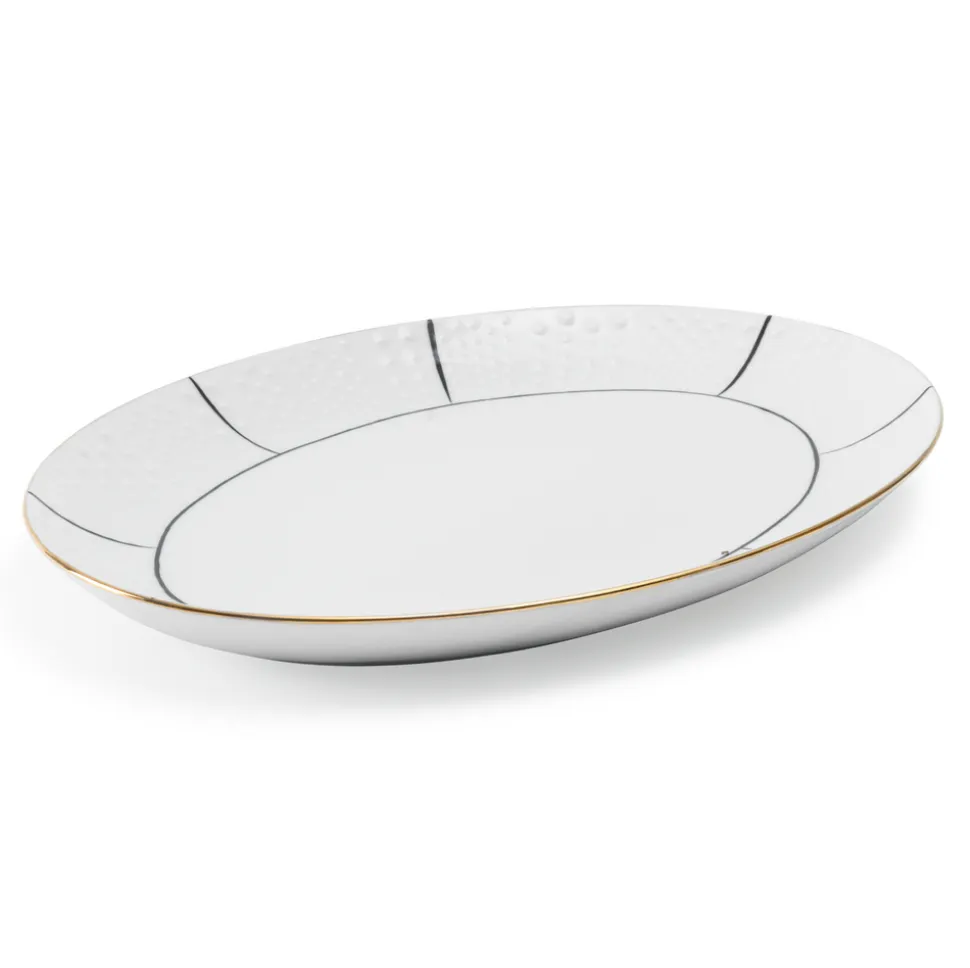 Coral Oval Serving Tray