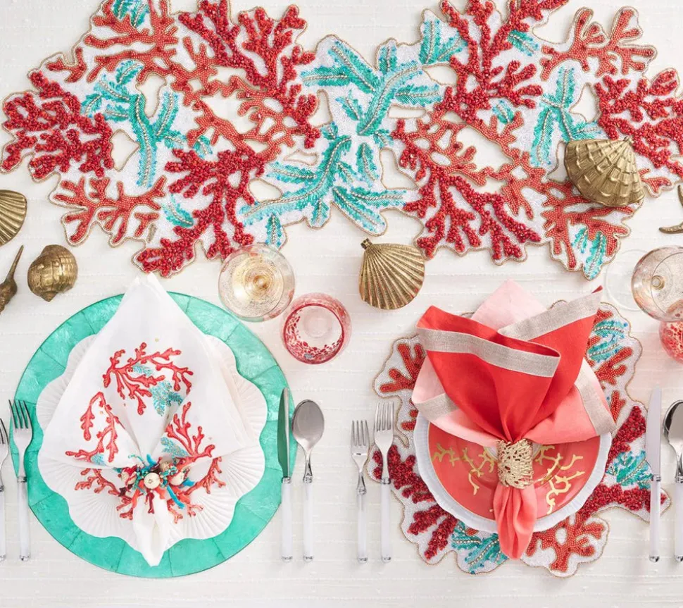 Coral Spray Runner in Coral & Turquoise