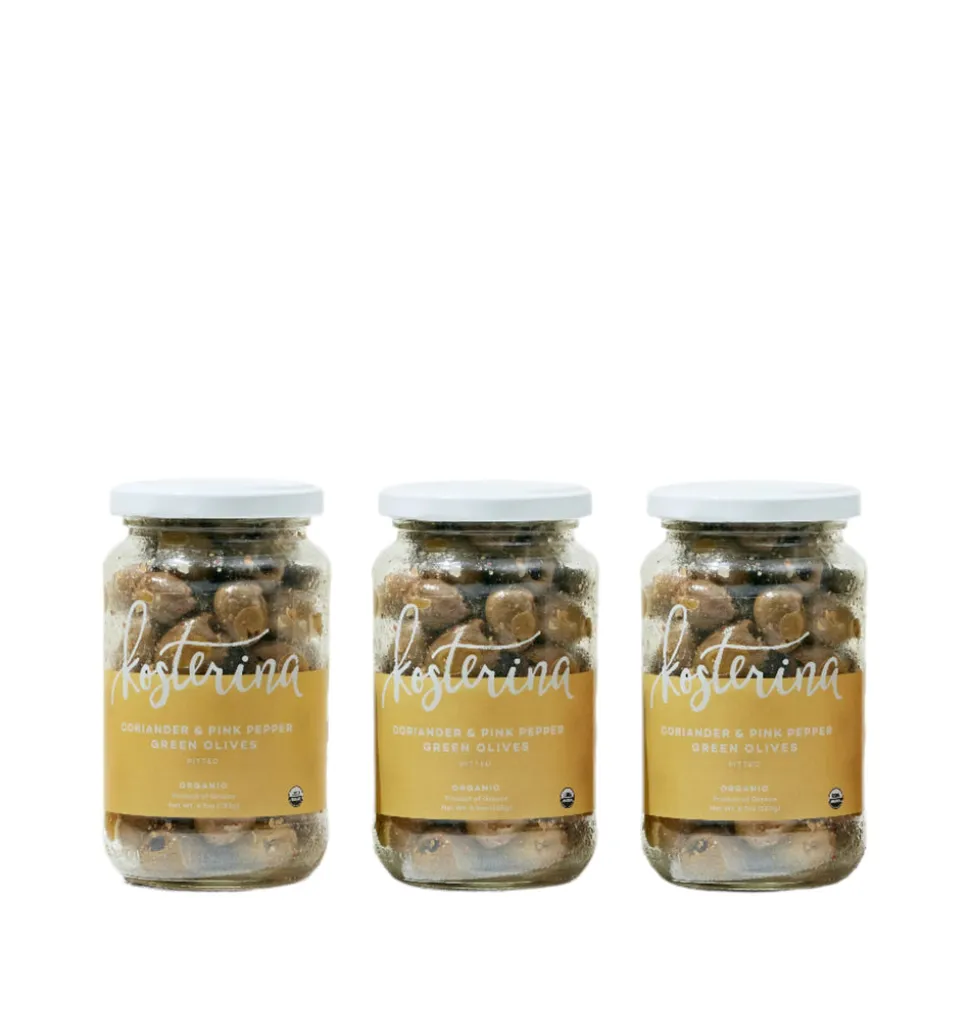 Coriander and Pink Pepper Green Olives