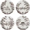 Country Estate Party Plate Assorted, Set of 4 in Flint Grey
