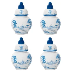 Country Estate Place Card Holder, Set of 4 in Delft Blue