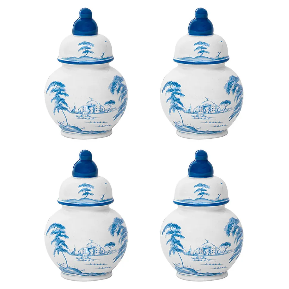 Country Estate Place Card Holder, Set of 4 in Delft Blue