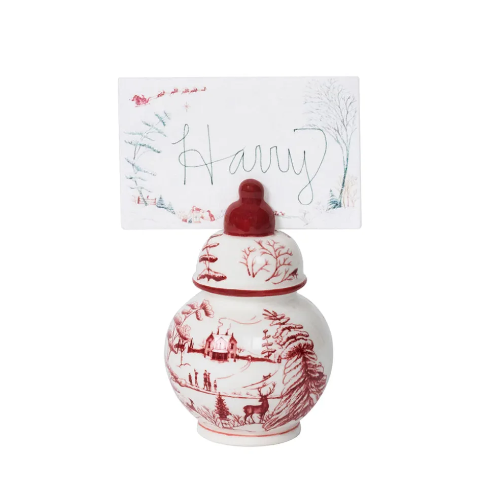Country Estate Winter Frolic Place Card in Evergreen, Set of 12