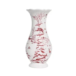 Country Estate Winter Frolic 9" Vase in Ruby