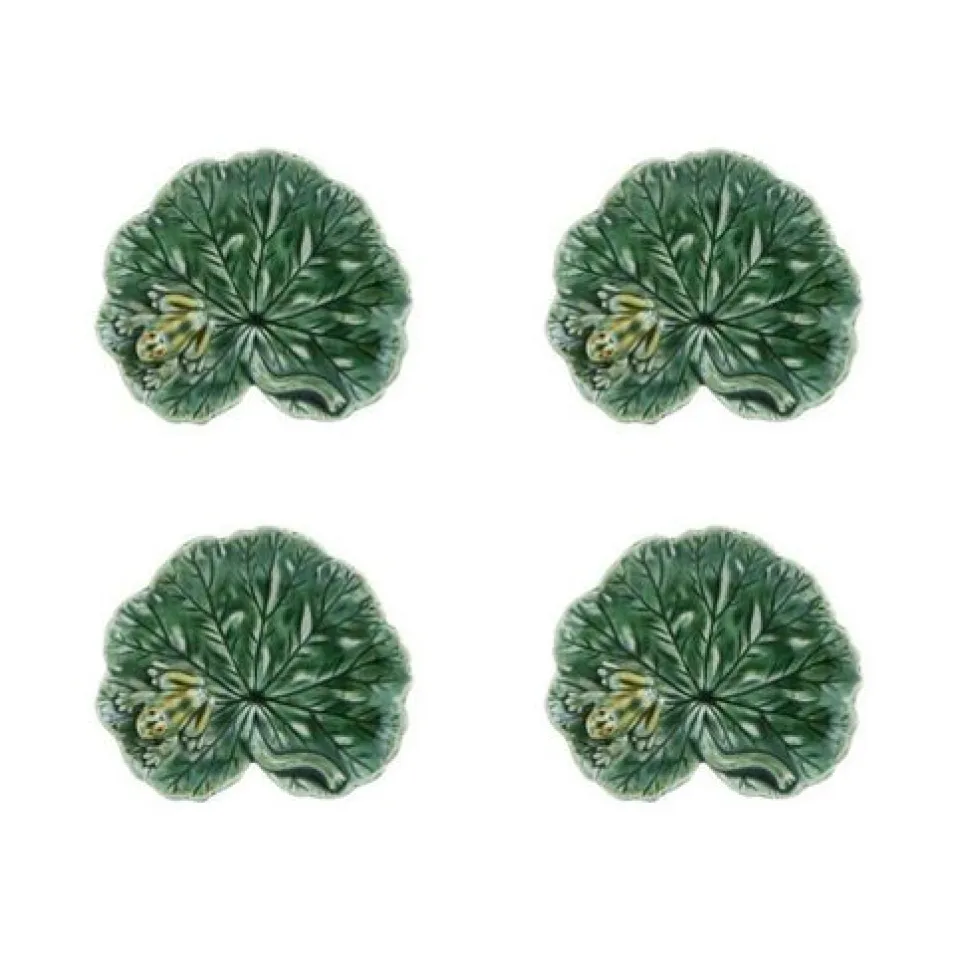 Countryside Leaves Gerarium Leaf with Frog, Set of 4