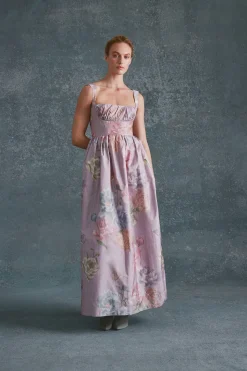Coupe Dress in Lilac Floral Taffeta