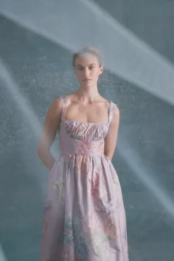 Coupe Dress in Lilac Floral Taffeta