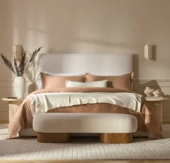 Court Knit Throw Blanket in Cream