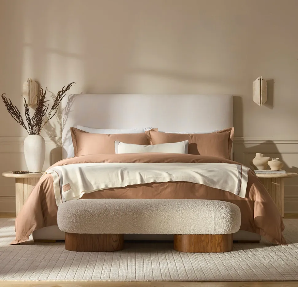 Court Knit Throw Blanket in Cream
