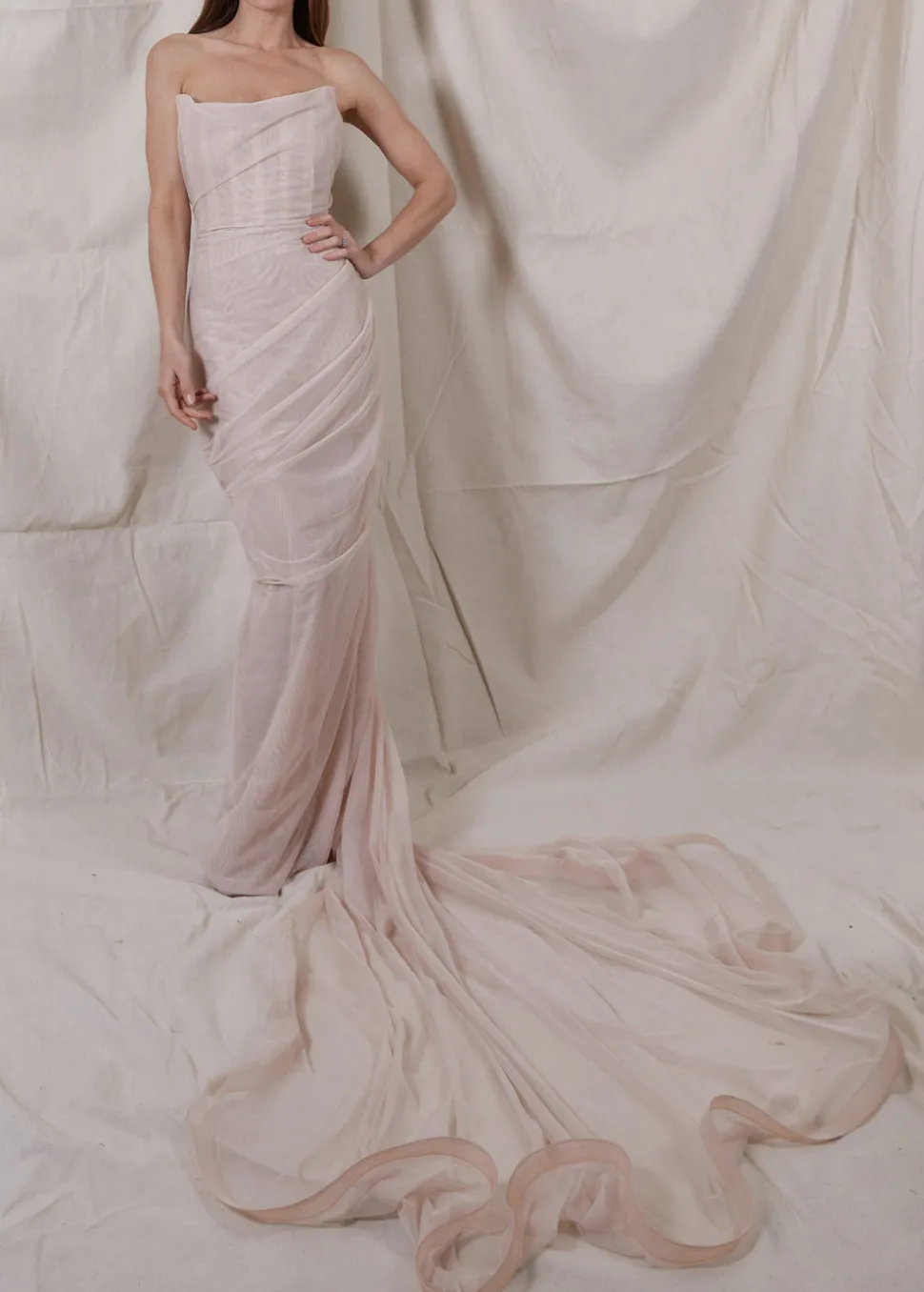 Court Nude Tulle Gown