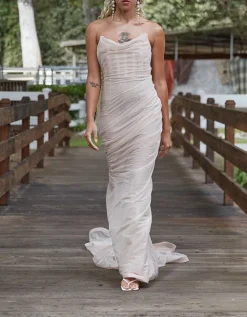 Court Nude Tulle Gown