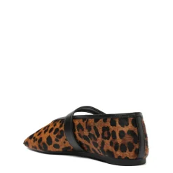 Courtney Buckle Hair Calf Flat in Natural/Black