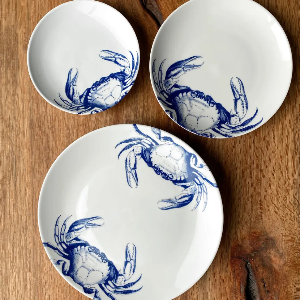 Crab Coupe Salad Plate Blue