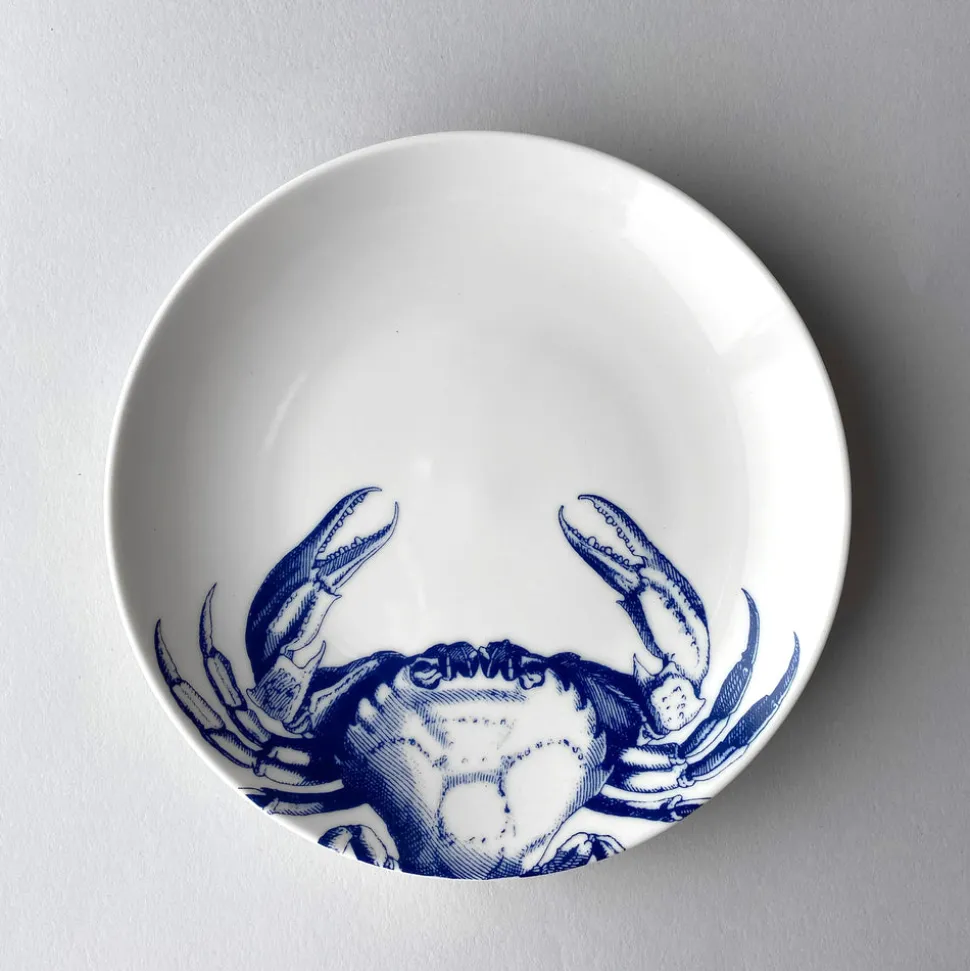 Crab Coupe Salad Plate Blue