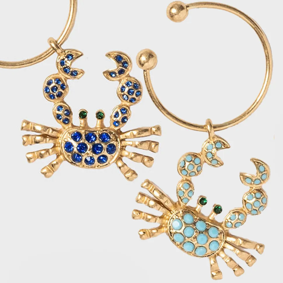 Crab Wine Charms in Rainbow
