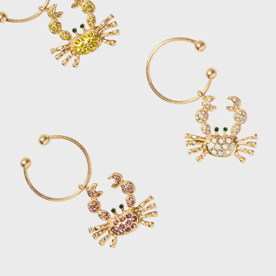 Crab Wine Charms in Rainbow