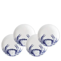 Crabs Blue Canapé Plates Boxed, Set of 4