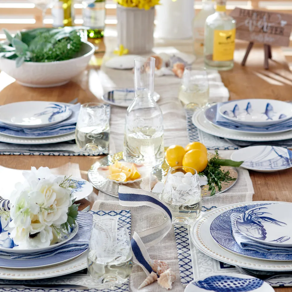 Crabs Blue Canapé Plates Boxed, Set of 4