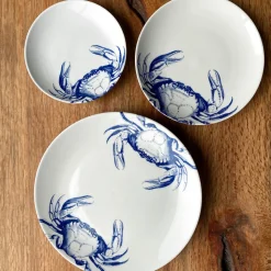 Crabs Coupe Dinner Plate Blue