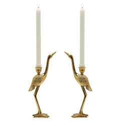 Crane Candle Holder, Set of 2