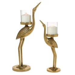 Crane Candle Holder, Set of 2
