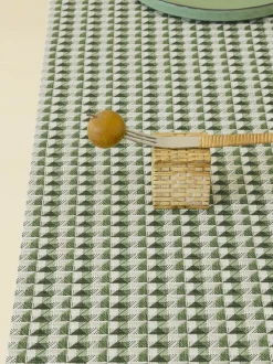 Crane Rectangular Placemat in Thyme