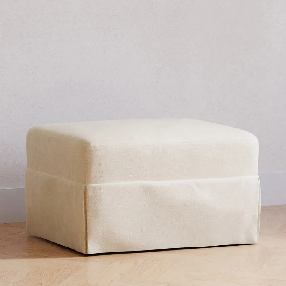 Crawford Gliding Ottoman in Performance Cream Eco-Weave